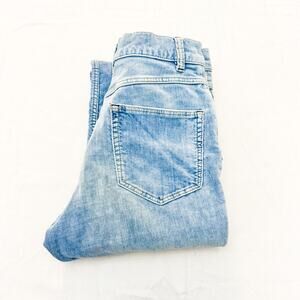 La Vie Rebecca Taylor Blue Suede Textured Denim Jeans Zip Fly Size 25